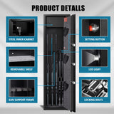 MARCREE Digital Password Long Gun Safes,Rifle Gun Safe Quick Access 5 Gun Storage Cabinet for Home Rifles Shotguns, Adjustable Support Frame, Removable Shelf, for Rifles Shotguns Pistols Marcree