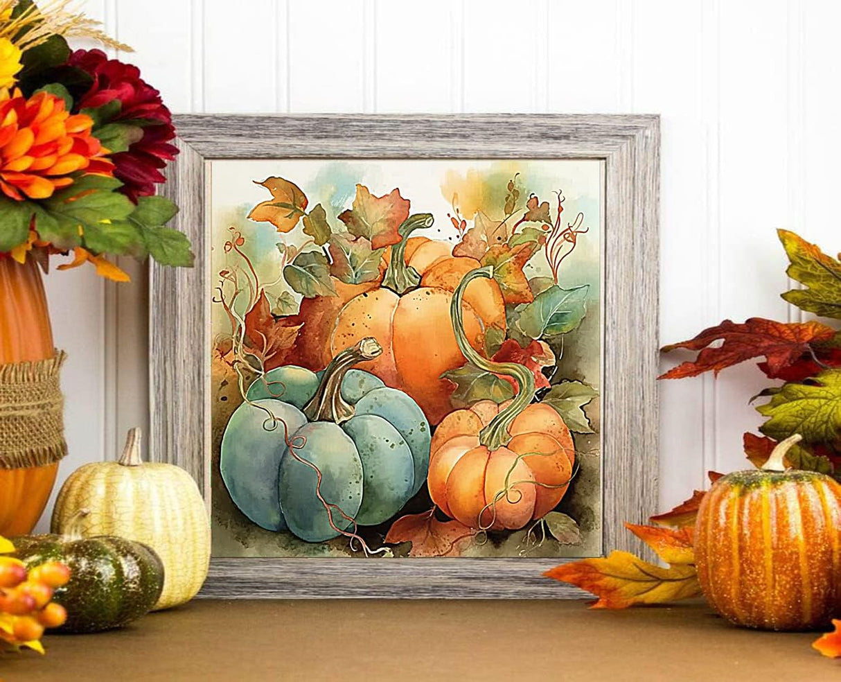Apcufir Pumpkins Paint by Numbers for Adults Beginners,Fall Paint by Number Kits,DIY Paint by Numbers on Canvas Oil Painting for Home Wall Decor16X16 Inch Apcufir