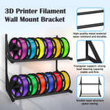 3D Printer Filament Storage Rack - Filament Spool Heavy Duty Wall Bracket Filament Storage Shelves for 3D Printer Rolling Filaments ABS/PLA/TPU/Nylon Accessories Holders （Shelf Only） JAYOBGO