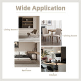 MZDOO Dining Chairs Set of 6，Linen Channel Tufted Kitchen Dining Room Chair with Curved Solid Wood Legs, Comfortable Fabric Upholstered Dining Chair for Dining Room, (Beige, 6pc) MZDOO