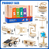 8 in1 STEM Science Kit for Kids Age 8-14, Wooden Physics Experiments & Solar Engineering Kits, Build Solar Car, Anti-Gravity Device, Telescope, Periscope & Dinosaur Claw, Gifts for Boys Girls LUCKY GUESS