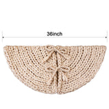 LimBridge Knitted Christmas Tree Skirt: 36 Inches Crochet Beige Tree Skirt, Chunky Knit Thick Rustic Christmas Tree Decorations, Farmhouse Christmas Decor Xmas Holiday Home Party Decorations LimBridge