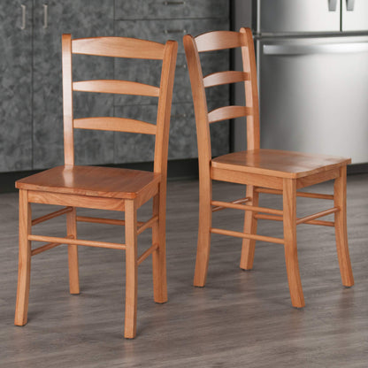 Winsome Wood Ladder Back Chair, Light Oak, 2 Pieces (34232), FURNITURE