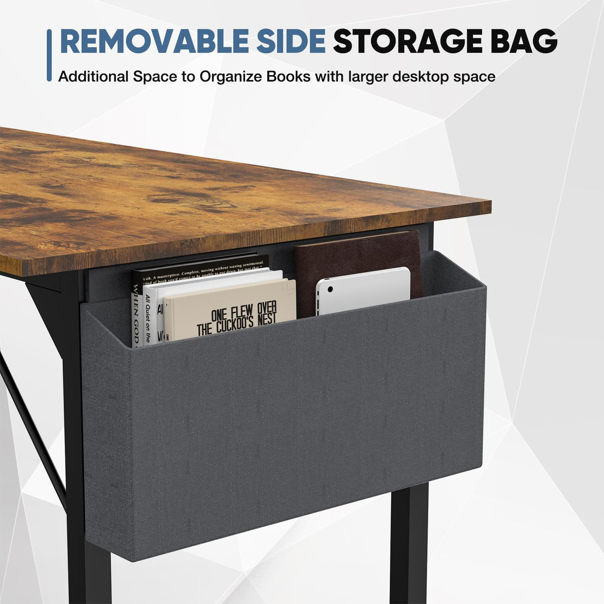 DUMOS 32 Inch Office Small Computer Desk Modern Simple Style Writing Study Work Table for Home Bedroom - Wood Brown DUMOS