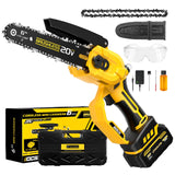Cordless Mini chainsaw compatible with Dewalt Battery 20V MAX,Brushless Chainsaw With Automatic Chain Tensioning Device & Auto Oiler,Portable Power Chainsaw for Logging|Tree Trimming(Battery Included) FUHAUS