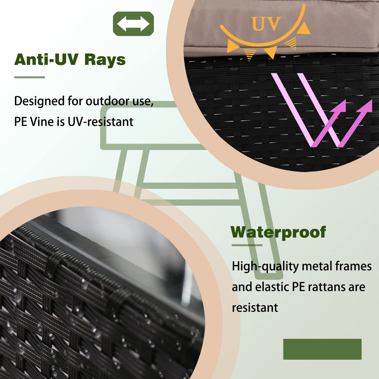 4 Pieces Patio Furniture Set Rattan Outside Furniture Wicker Sofa Garden Conversation Sets with Soft Cushion and Glass Table for Yard Pool or Backyard,Black PayLessHere