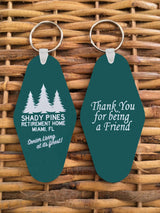 EFFIET 16pcs Motel Hotel Shape Sublimation Blank Keychains MDF Board Round Rhombus Vintage Ornaments Heat Transfer Keychains DIY Double-Sided Valentines Day Blank Ornaments EFFIET