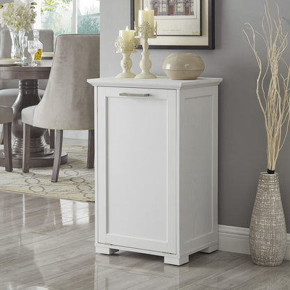 UpWiew Tilt Out Trash Cabinet Wooden, Single Door 10 Gallons, White Finish