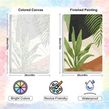 4 Pack Framed Paint by Numbers Kit for Adults Beginner with Wooden Easel, Green Plant Paint by Number Kits with Frame, DIY Acrylic Simple Painting by Numbers for Home Wall Decor Gift 8x12 inch Yezavesu