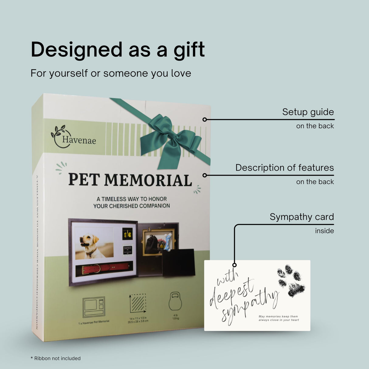 Havenae Pet Memorial Gifts for Dogs - Pet Memorial Shadow Box, Dog Loss Sympathy Gift, Pet Memorial Picture Frame, Pet Loss Gifts, Dog Bereavement Gifts Havenae