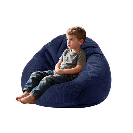 Gurxien Bean Bag Chairs with Corduroy Cover Removable, 3 Ft Large Memory Foam Bean Bag Chairs for Kidswith Filling,Round Fluffy Sofa Chair for Living Room Bedroom Gurxien
