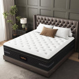 Queen Mattress, 14 Inch Hybrid Mattresses Medium Firm with Extra Lumbar & Shoulder Support, Motion-Isolation Bed in a Box for Pain Relief Deep Sleep Fiberglass Free - No Odor 365 Night Trial UniPon