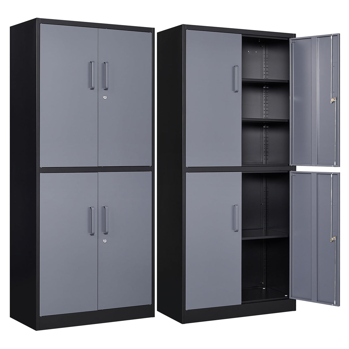 SISESOL Metal Storage Cabinet - 71 Inch Tall Large Steel Utility Locker with 3 Adjustable Shelves & Locking Doors - Garage Storage Cabinets for Tool Storage and Ammo Locker SISESOL