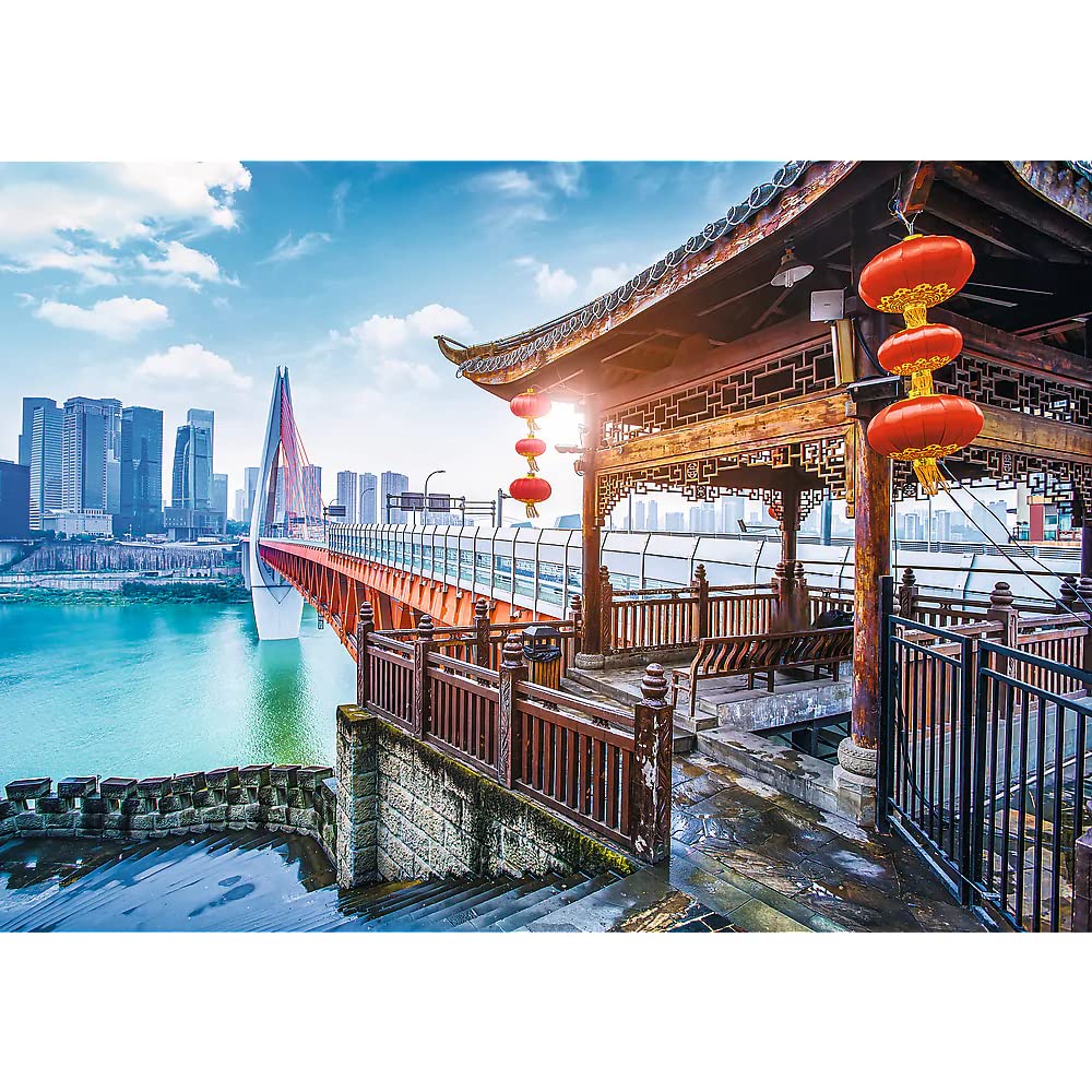 Trefl Chongqping, China 1000 Piece Jigsaw Puzzle Red 27"x19" Print, DIY Puzzle, Creative Fun, Classic Puzzle for Adults and Children from 12 Years Old Trefl