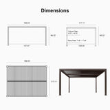 PURPLE LEAF Louvered Pergola 10' × 14' Outdoor Hardtop Gazebo Adjustable Aluminum Sun Shade for Deck Garden Backyard Patio Retractable Roof Canopy PURPLE LEAF