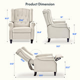 FLEXISPOT XC5 Pushback Recliner Chair for Adults, Mid Century Wingback Accent Chair with Rivet Decoration, Tufted Upholstered Single Sofa Armchair for Living Room, Bedroom, Study (PU, Brown) FLEXISPOT