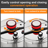 NYTRX Pressure Cooker 10 QT, Stainess Steel Pressure Canner 10 Quart, Explosion-Proof Cookware, Rotating Lock/Unlock Lid, One-handed lid opening, Thickened Silicone Ring And Anti-scald Handle, Silver NYTRX