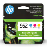 HP 952 Cyan, Magenta, Yellow Ink Cartridges (3-pack) | Works with HP OfficeJet 8702, HP OfficeJet Pro 7720, 7740, 8210, 8710, 8720, 8730, 8740 Series | Eligible for Instant Ink | N9K27AN HP