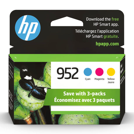HP 952 Cyan, Magenta, Yellow Ink Cartridges (3-pack) | Works with HP OfficeJet 8702, HP OfficeJet Pro 7720, 7740, 8210, 8710, 8720, 8730, 8740 Series | Eligible for Instant Ink | N9K27AN HP