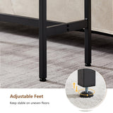 Tatub Industrial Bar Table and 2 Stools Set with PU Upholstery, Rustic Brown Finish Tatub