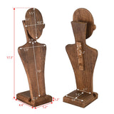 MOOCA Portable Wooden Mannequin Jewelry Stand, Jewelry Display Organizer for Earrings & Multiple Necklace, Brown Color MOOCA