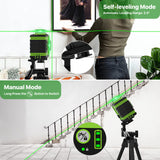MAITHEUO Laser Level Self Leveling 3x360° Green Cross Line Outdoor Laser Level for Construction, with Remote Control, Rechargeable Batteries Work for MAITHEUO