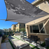 SUNLAX Sun Shade Sail 14' x 14' x 14' Dark Grey Triangle Canopy Sail Shade Cover UV Block Permeable Sunshade Outdoor for Patio Backyard (We Make Custom Size) SUNLAX