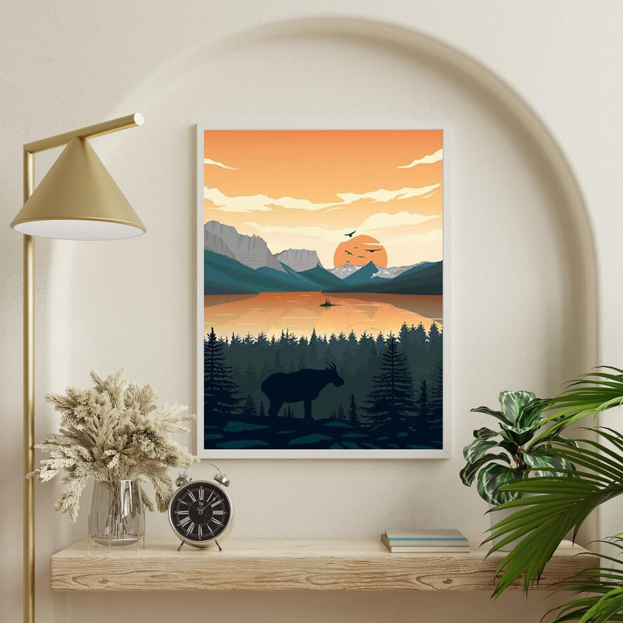 6 Packs Paint by Numbers for Adults Beginners, National Park Painting by Number Kits on Canvas Without Frame, Yellowstone Grand Teton Yosemite Lanscape Craft Arts for Home Wall Decor 9.8x13.8inch HOIYLDS