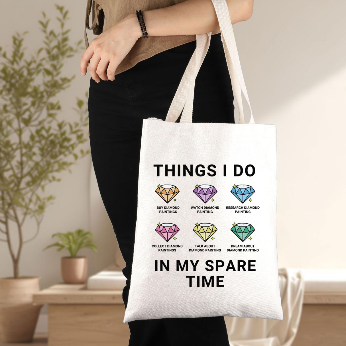 G2TUP Diamond Painting Tote Bag Diamond Art Gift Things i Do In My Spare Time Diamond Art Painting Shoulder Bag (Things i Do Diamond) G2TUP