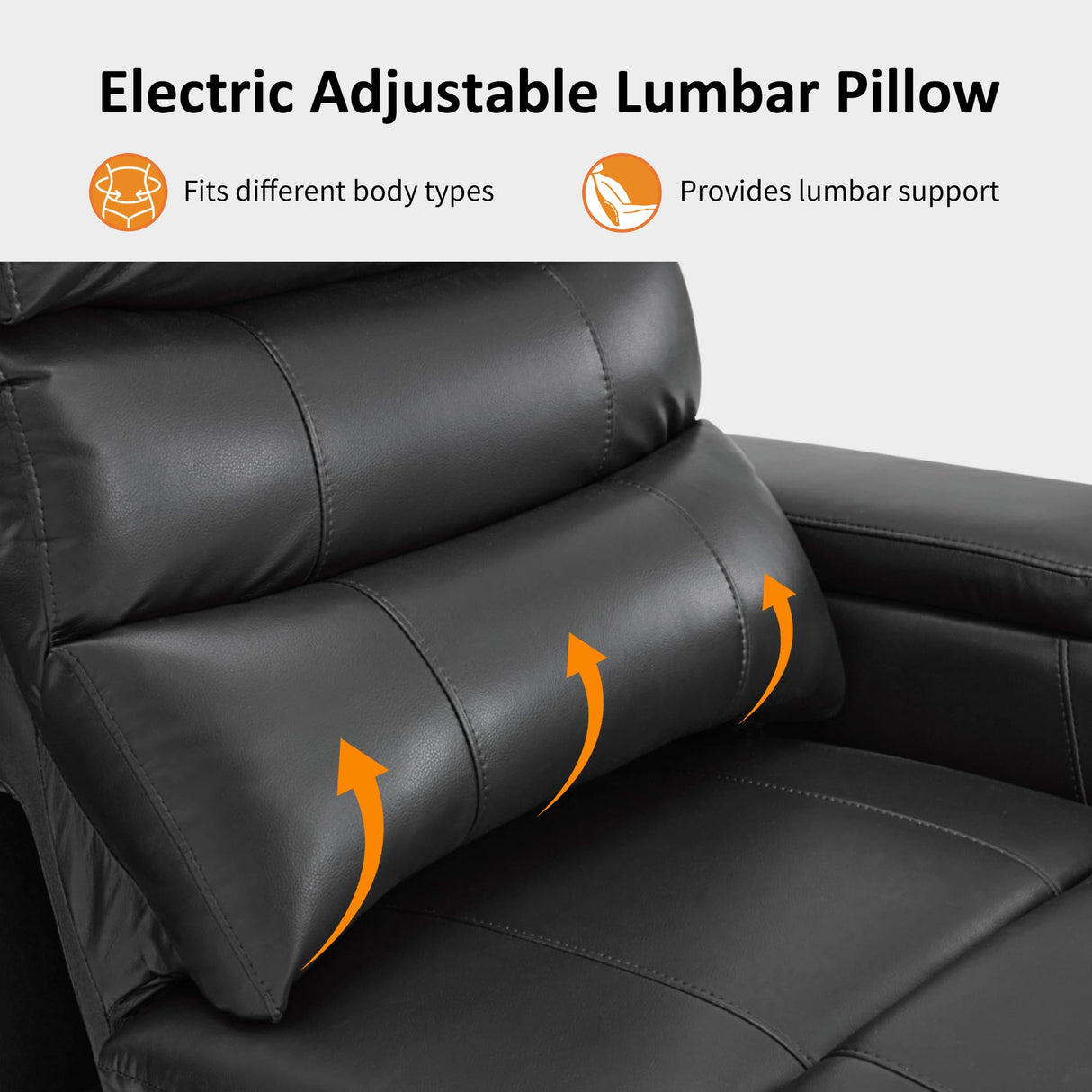 MCombo Triple Motors Power Recliner Chair with Power Headrest & Lumbar Support for Living Room, Home Theater Seating with Armrest Storage, Tray Table and Dual Charging Ports HTS708 (Grey) MCombo