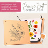 Wooden Flower Press - Durable Bolt Lock Design Complete Pressing Kit w/White Absorbent Sheets, Ebook Guide & More - 10 Layers for Drying & Preserving Flowers - Ideal Craft Gift for Nature Lovers Carnation Canvas