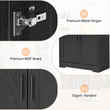 GarveeHome 70 in Tall Kitchen Pantry Cabinet, Freestanding Storage Cabinet with 4 Doors and Adjustable Shelves, Large Utility Hutch Cupboard for Dining Room, Bathroom, Living Room (Black) GarveeHome