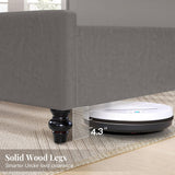 Jocisland King Size Platform Bed Frame with 60" Tall Sleigh Headboard, Luxury Velvet Upholstered Bed, Handcrafted Deep Button Tufted, Solid Wood Legs, Noise-Reducing, No Box Spring Needed,Light Gray Jocisland