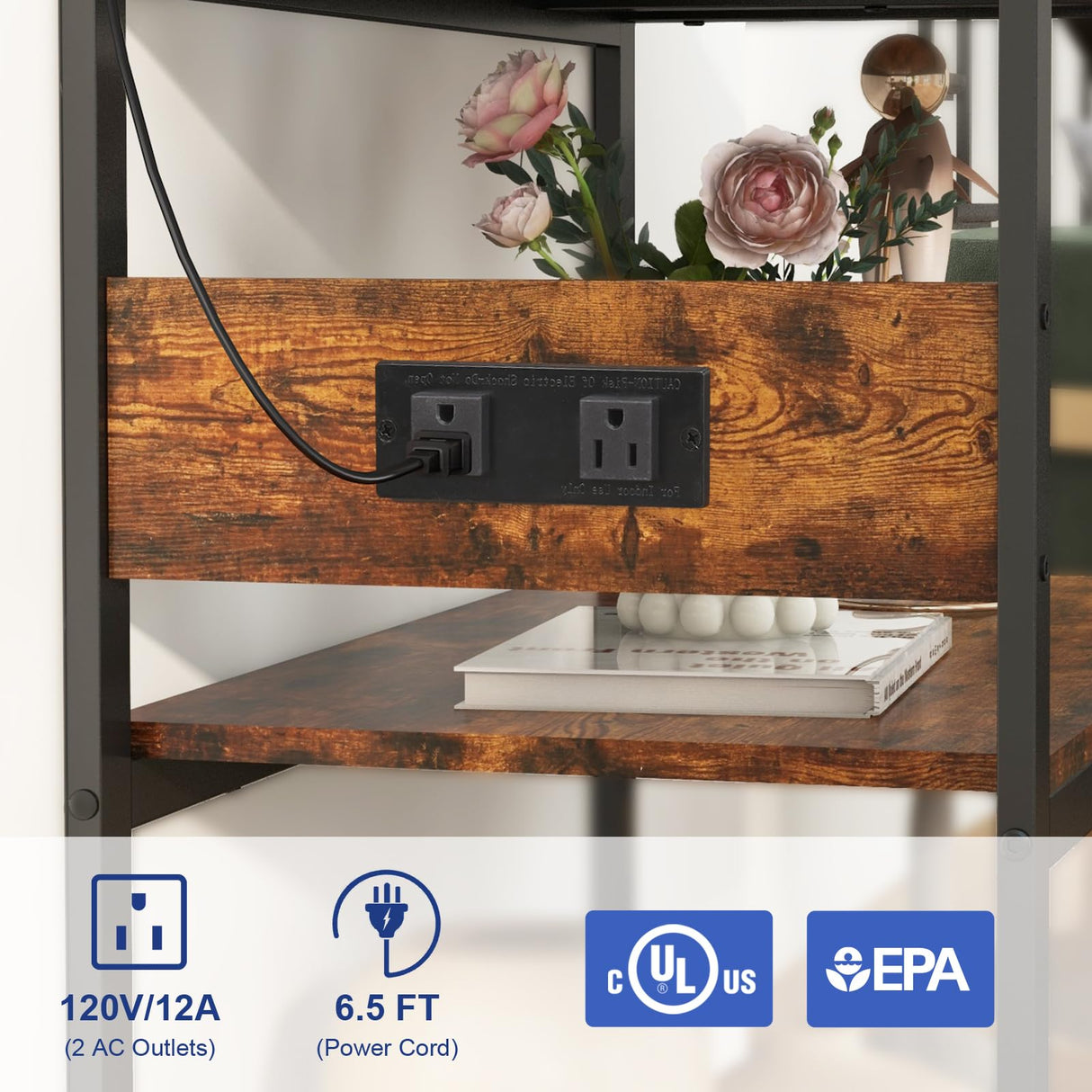 Livofloral 20-29 Gallon Fish Tank Stand With Power Outlets, 3-Tier Metal Aquarium Stand, Breeder Reptile Tank Stand with Shelf for Home Office, 500LBS Capacity, 29.5 x 15.8 x 30.1 inches Livofloral