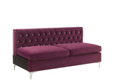 Acme Furniture Jaszira Modular - Armless Sofa in Burgundy Velvet Acme