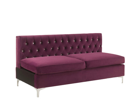 Acme Furniture Jaszira Modular - Armless Sofa in Burgundy Velvet Acme