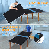 Dithoko Ping Pong Conversion Top, 8 FT Foldable Table Tennis Topper for Pool & Billiard Tables, 12MM MDF, Compact Storage, Net & Posts Included, Easy Setup, Indoor Use Dithoko