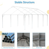 Thanaddo Carport 13'x 25' Heavy Duty Car Port with Roll-up Sidewall and Ventilated Windows with Removable Sidewalls,Portable Outdoor Garage for Car,Truck,Boat,Car Canopy,Gray Carports Thanaddo