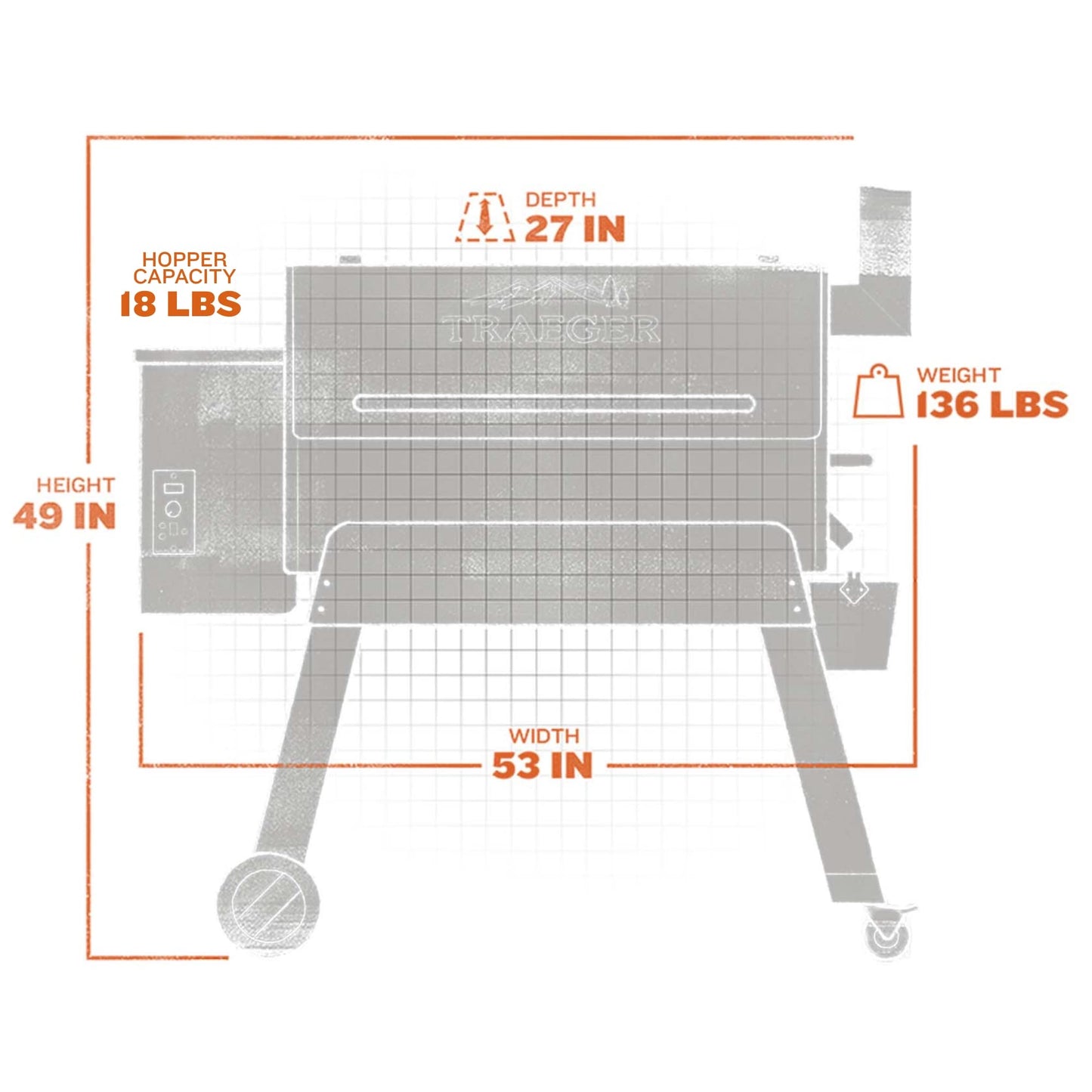 Traeger Grills Pro 34 Electric Wood Pellet Grill and Smoker, Bronze, 884 Square Inches Cook Area, 450 Degree Max Temperature, Meat Probe, 6 in 1 BBQ Grill