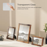 SONGMICS Picture Frames, Collage Picture Frames Set of 10, Two 8x10, Four 5x7, Four 4x6, Photo Frame for Wall Gallery Decor, Table Display, Glass, Rustic Brown SONGMICS