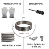 PROWORX 48 Inch Outdoor Fire Pit Ring, Round Galvanized Portable Fire Pit for Camping, Metal Steel Bonfire Fire Ring for Outside, Backyard PROWORX