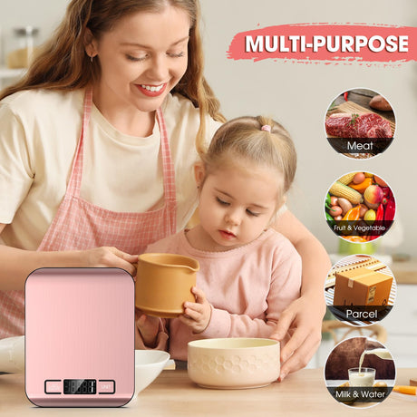 Mik-Nana Food Scale, 22lb Digital Kitchen Scale Weight Grams and Ounces for Baking Cooking Coffee Package Postage, 6 Units with Tare Function, LCD Display, Easy Clean Stainless Steel Mik-Nana