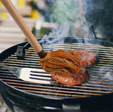 WHTCHSU 11.2 Inch Grill Basting Mop Wooden Long Handle with 1 Extra Replacement Heads for BBQ Grilling Smoking Steak WHTCHSU