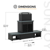 Sunjoy Wood Burning Fireplace, Outdoor Patio Steel Fireplace with Chimney, Log Holders, Fireplace Tool and PVC Cover, Black Sunjoy