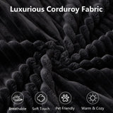 107" Modular Sectional Couches for Living Room, Comfy Boneless L Shaped Cloud Couch with Chaise Lounge, Modern Cozy Corduroy Deep Seat Floor Sofa, Memory Foam, No Assembly Required, Black Lakifun