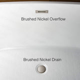 WOODBRIDGE 59" Acrylic Freestanding Bathtub Contemporary Soaking White Tub with Brushed Nickel Overflow and Drain，BTA1509 -B/N-Drain &O WOODBRIDGE