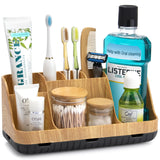 Detachable 7-Slot Wood Bathroom Organizer for Kids' Toothbrushes and Toiletries by GFWARE GFWARE