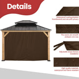 Coastshade Gazebo Pergola Canopy Panel Sidewalls Replacement 8ft Gazebo Pergola Privacy Panels Sidewall for Gazebos with 10Curtain Rings &10Rail Hooks,Brown CoastShade
