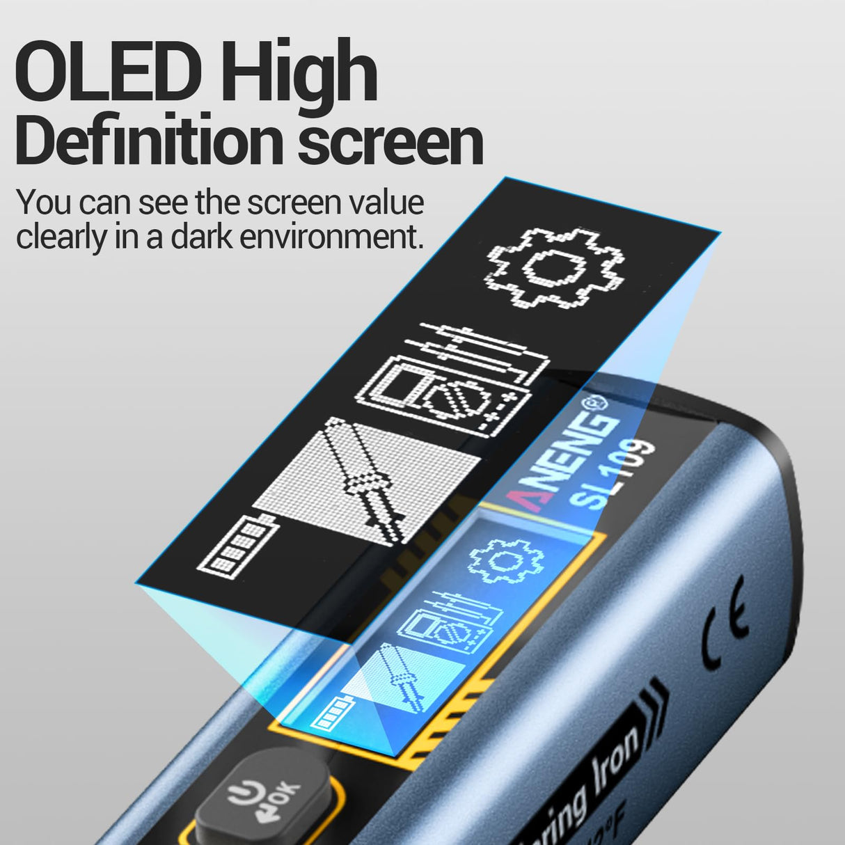 Soldering Iron Kit, Portable Soldering Iron 2in1 Usb soldering gun with LED Digital Adjustable Temperature 212-842℉ 75W 3S Fast Heating Auto-Sleep Mode for Electronics Repair DIY (SL109) ANENG