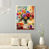 Ycydilirab Flower Diamond Art Kits for Adults-Diamond Paintings for Adults,Flowers DIY Gem Art for Adult Perfect for Relaxation and Home Wall Decor 12x16inch Ycydilirab